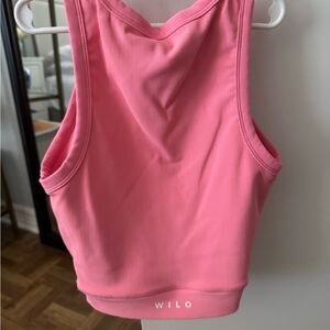 Wilo Pink Ribbed Tank Top